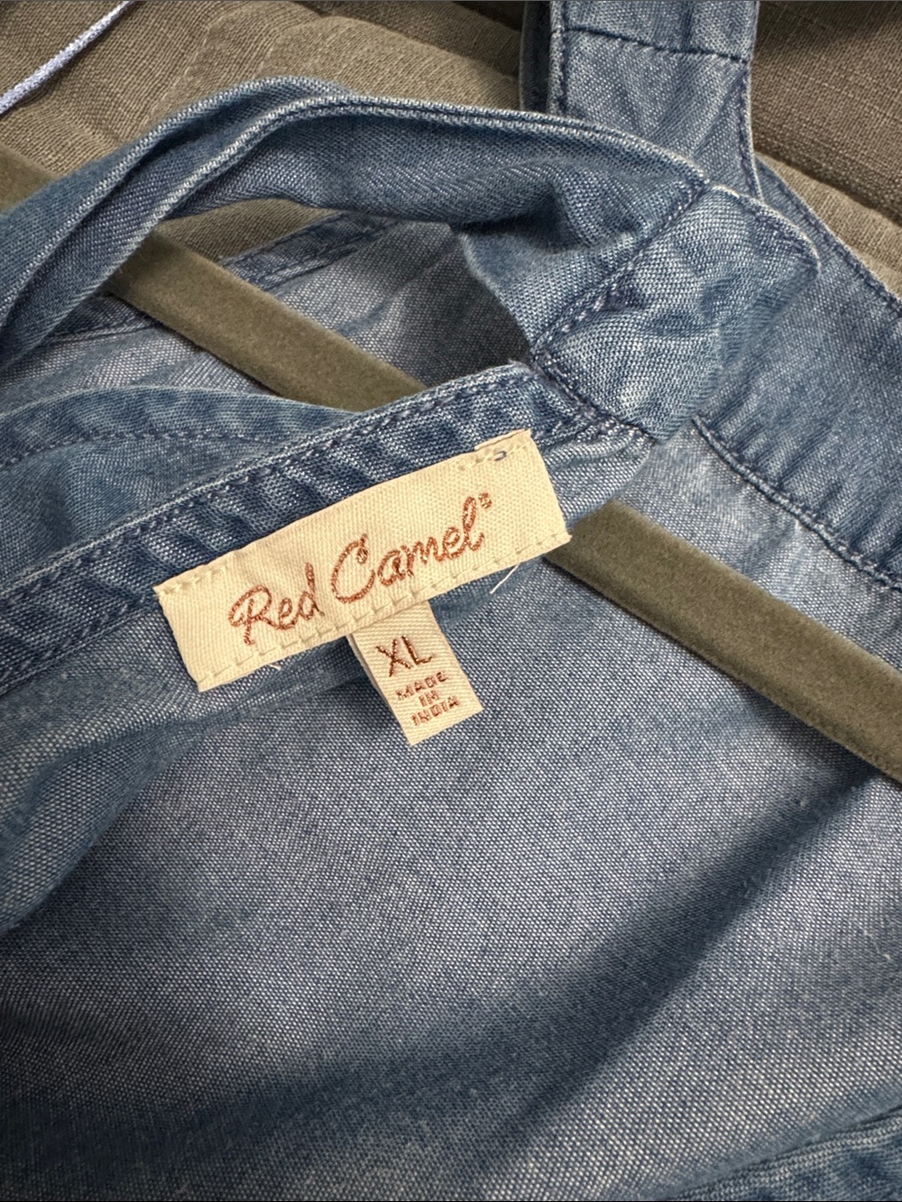 Vtg Red Camel Light Blue Denim Dress - Picture 2 of 6